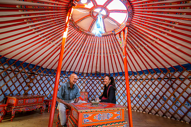 Jurtu, kterou posvětil mongolský lama, můžete navštívit v Třeboni pod Kotěrovou věží