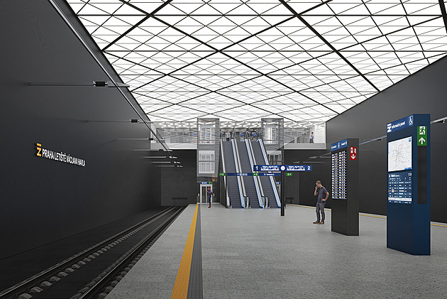 Podzemní nádraží na pražském letišti má zelenou. Stavba začne v roce 2027