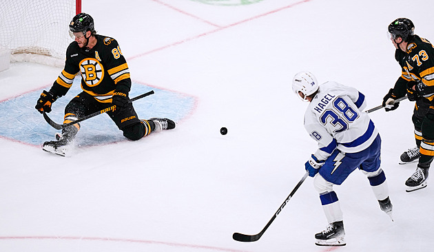 Umí prostě všechno! Pastrňák zaskočil za brankáře, pak sestřelil hvězdu soupeře